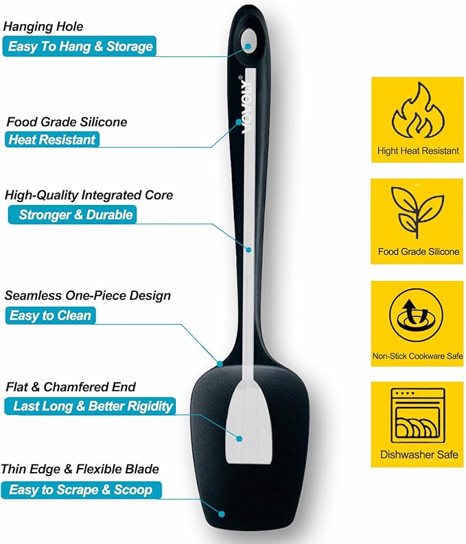 Silicone Spatula Set, Heat Resistant Rubber Spoon Spatula
