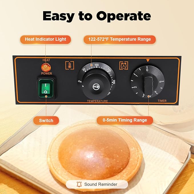 Commercial Electric Burger Panini Maker Machine, Non Stick Press Machine
