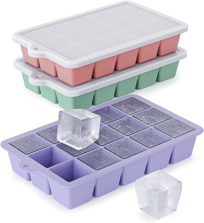 Silicone Ice Cube Tray 3 Pack