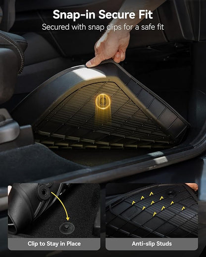 3W Floor Mats for Toyota Sienna 2021-2026 8 Seat LE/XLE, TPE All Weather Custom Fit Floor Liner for Toyota Sienna 1st, 2nd and 3rd Row, Black (Only for 8 Passenger)