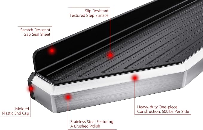 APS 6in 304 Stainless Steel (Polished Flat Style) Running Boards Side Bars Compatible with Nissan Pathfinder 2022-2026