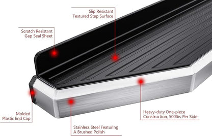 APS 6in 304 Stainless Steel (Polished Flat Style) Running Boards Side Bars Compatible with Nissan Pathfinder 2022-2026