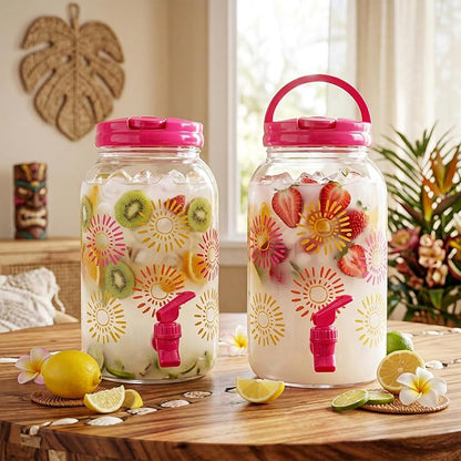 Havawish 2 Pcs 1 Gallon Plastic Beverage Dispenser