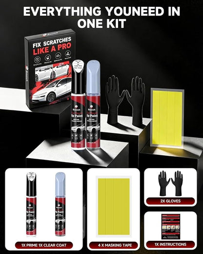Crystal White Pearl Tricoat 34K for Mazda Touch Up Paint Kit with 2K Clear Coat,Exact Color Match Touch Up Paint for Chip and Scratch Repair