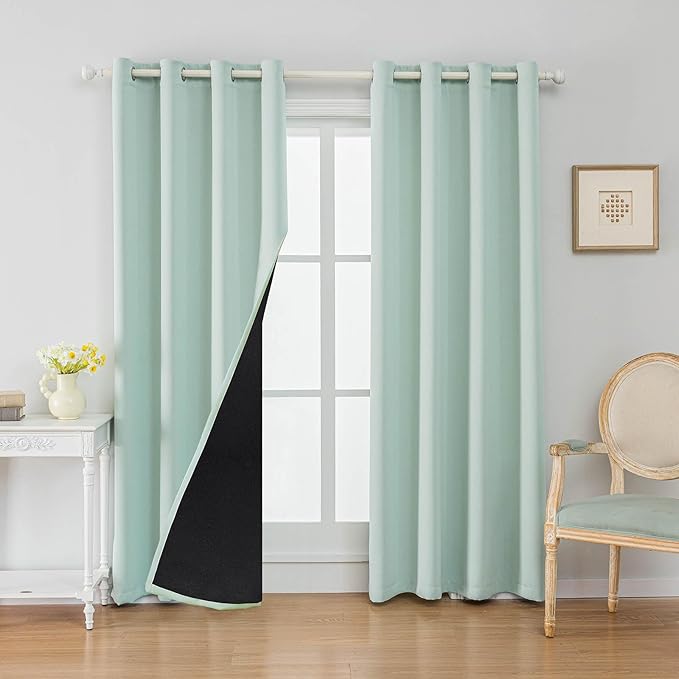 Anytime 100% Blackout Curtain 2 Panels Set, Thermal Insulated Window Drapes