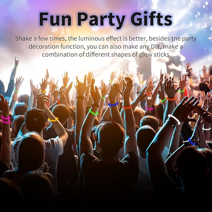 40 Pack 8??Blue Glow Sticks Bracelet Necklaces Bulk with 40 Connectors Neon Glow In The Dark Party favors Supplies for Holiday Birthday Party Decoration (Blue)