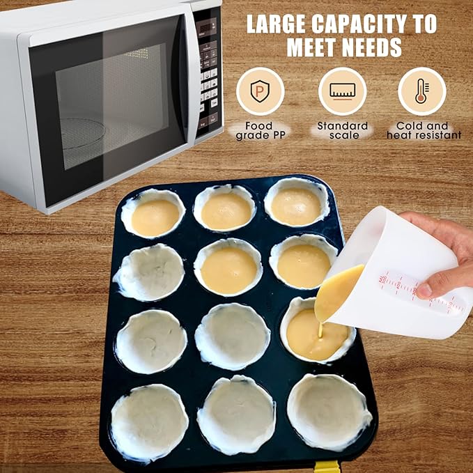 ZUYEE 3 PCS Silicone Measuring Cups Flexible Melting Measure Cups