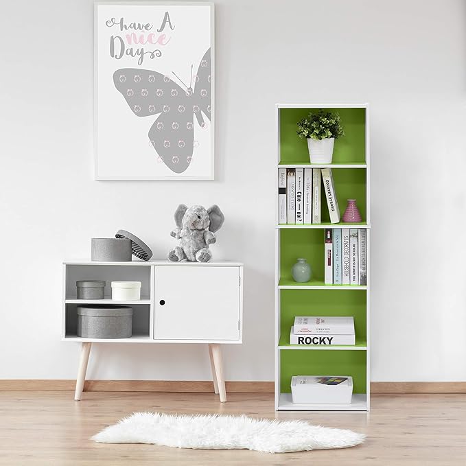 Furinno LUDER Book Shelf, 5-Tier Bookshelf, Bookcase