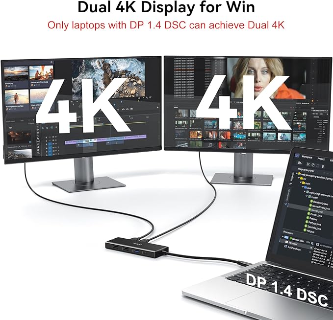 HODO USB C Docking Station Dual Monitor Adapter