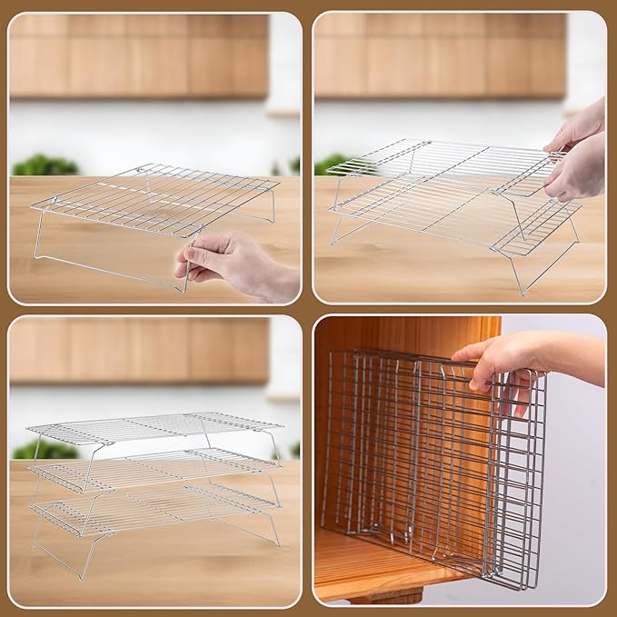 Cooling Rack for Baking 3 Tiers, Stainless Steel Baking Cooking Cooling Racks