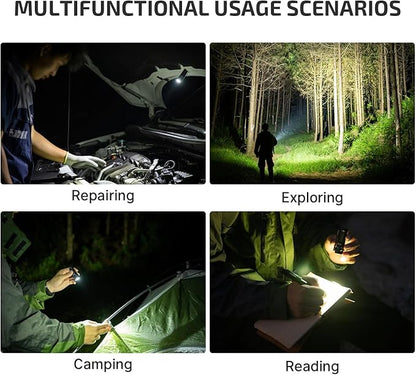 OLIGHT Baton4 Rechargeable EDC Flashlight, Bright LED Flashlight 1300 Lumens with Charging Cable, IPX8 Waterproof, 6 Adjustable Modes Handheld Light for Home, Camping, and Emergencies (Black)
