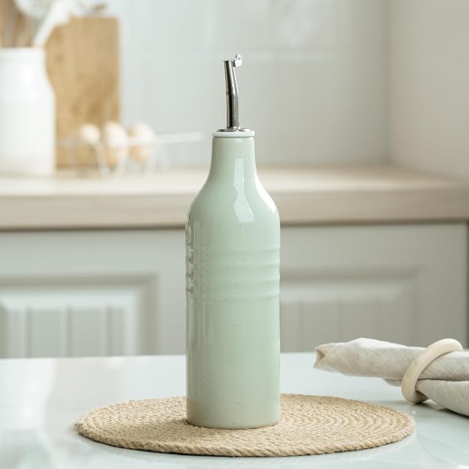famiware Jupiter 16oz Ceramic Olive Oil Dispenser Bottle, 1 Piece Oil Dispenser