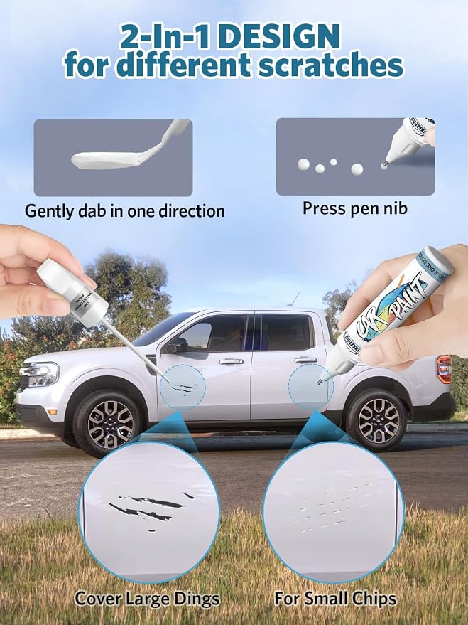 (1D6 Silver Sky Metallic Car Touch Up Paint for Toyota, Color Match Auto Paint Repair Pen,Professional Car Scratch Repair Remover Pen Automotive Quick Drying, Easy to Use