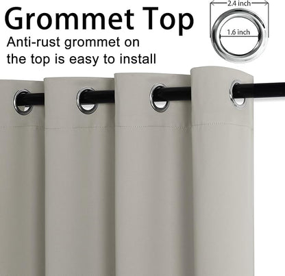 JIUZHEN Silver Grey Blackout Curtains