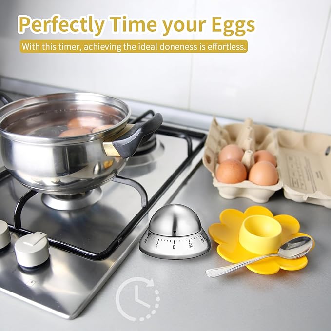 Mechanical Kitchen Timer, Wind Up 60 Minutes Manual Countdown