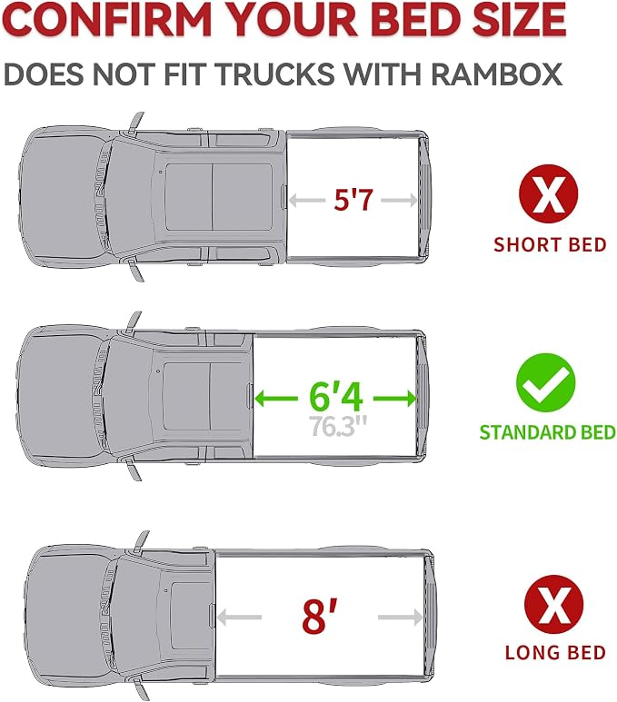 YITAMOTOR Low-Profile Hard Quad-Fold Truck Bed Tonneau Cover Compatible with Dodge Ram 2500 3500 2010-2026 with 6.4 ft Bed Without Rambox