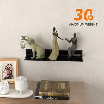24 Inches Acrylic Wall Shelves 2 Pack, Floating Shelf