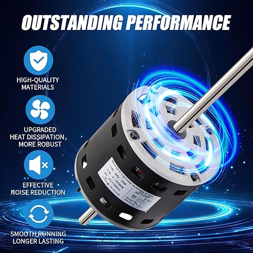 RV AC Fan Motor with Capacitor, 1/3 HP, 115 Volts, 1675 RPM, Replacement