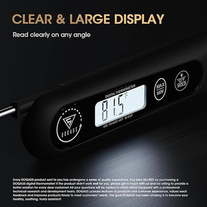 DOQAUS Digital Meat Thermometer, Instant Read Food Thermometer for Cooking, Kitchen Probe with Backlit, Cooking Temperature Probe for Turkey, Grill, BBQ, Baking, Bread, Sourdough