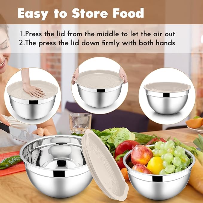 E-far Stainless Steel Mixing Bowls
