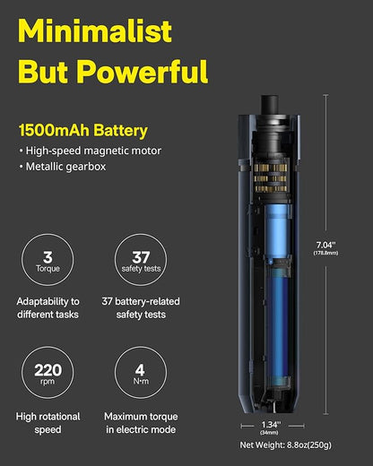 HOTO Electric Screwdriver Kit, Upgraded 1/4'' Hex 25 Bits, Magnetic Lid