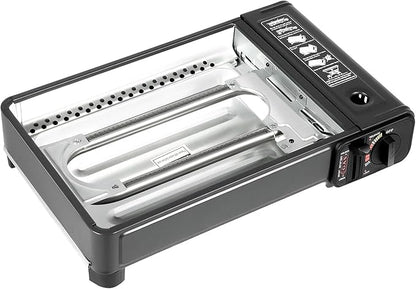 Portable Gas Grill Butane Stove,Portable Camping Grill Gas Stove,Butane Gas Stove,Free Standing BBQ Grill with Grilling Net Carry Case for Camping Traveling Outdoor Cooking