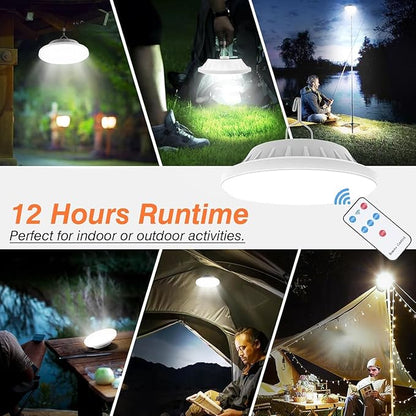 Solar Camping Lanterns Remote Tent Light - 4000LM Portable LED Camping Light Hanging Waterproof USB Rechargeable Lantern for Camping, Hiking, Power Failure, Hurricane (120 LEDs)