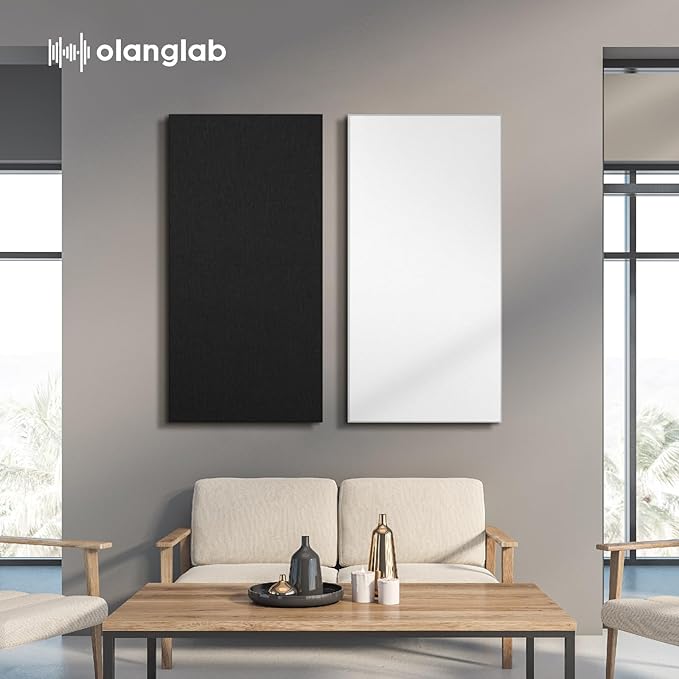 Olanglab Sound Absorbing Acoustic Wall Panels 2 Pack, Large Fabric Wrapped