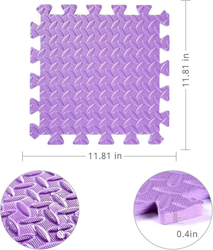 Foam Play Mat for Baby, EVA Non-Toxic Interlocking Floor Mats, Solid Colored Foam Puzzled Floor Mats, Baby Play Mat Exercise Mats, 16 Tiles(Pink/Purple/Yellow/Light Blue)