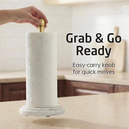KES Brushed Gold Marble Paper Towel Holder Countertop