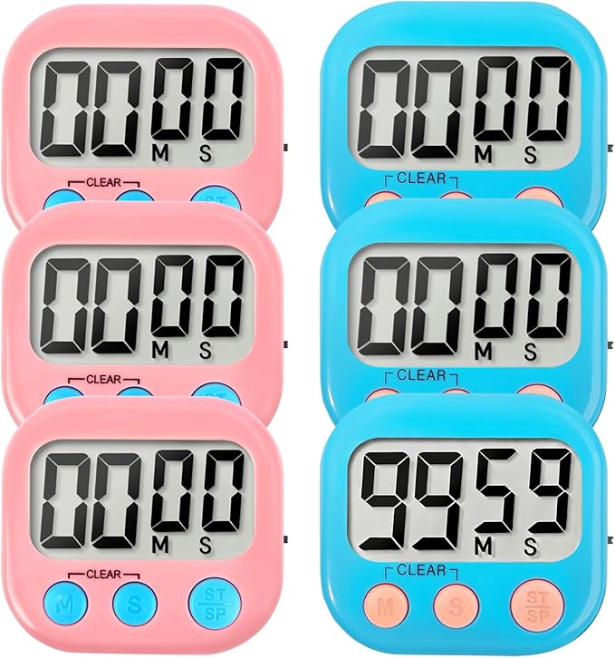 6 Pack Digital Kitchen Timer Small Classroom Timers