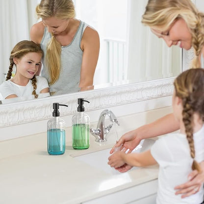 AmazerBath Soap Dispenser, 2 Pack Glass Soap Dispenser
