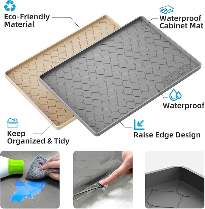 Winisok Silicone Under Sink Mat 40" x 22", Kitchen Essentials and Gadgets