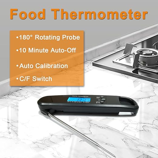 Meat Thermometer Digital, IP67 Waterproof Cooking Thermometer