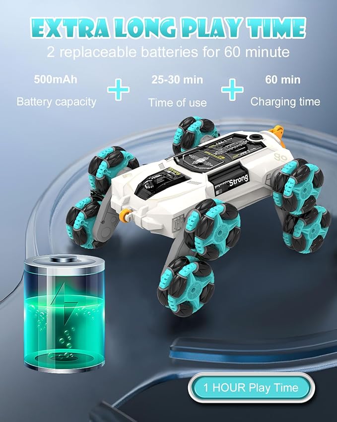 ATHLERIA Gesture Sensing Stunt Rc Cars, 2.4Ghz 8Wd Rechargeable Racing Drift Double-Sided Car, Hand Remote Control Crawler Toy for Boys 8 9 10 11 12 Year Old, Christmas Birthday Party Present for Kids