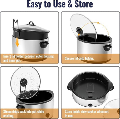 NiHome 2-Pack Slow Cooker Lid Holder Fit