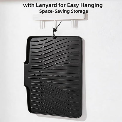 Silicone Dish Drying Mat for Kitchen Counter Sink, Non-Slip dish drying Pad