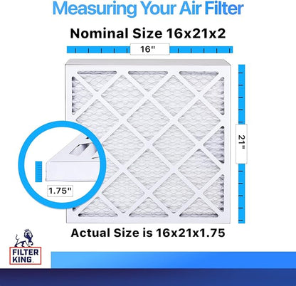Filter King 16x21x2 Air Filter | 4-PACK | MERV 8 HVAC Pleated A/C Furnace