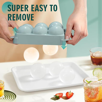 WIBIMEN Large Ice Cube Molds, Big Round Whiskey Ice Cube Trays
