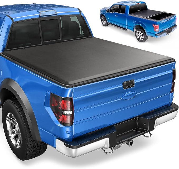 Soft Roll-up Truck Bed Tonneau Cover for Dodge Ram 1500 2002-2018, 1500 Classic 2019-2023, Ram 2500 2003-2023, Ram 3500 2003-2023, Fleetside 8 ft 96.3 98.3 in Bed