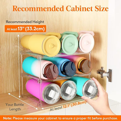 Lifewit Stackable Bottle Storage Organizer, Large Slot Water Bottle Tumbler Cup