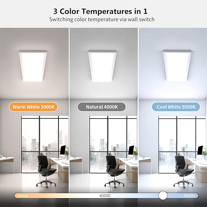AIKVSXER 42 Pack 1x4 LED Flat Panel Light, 50W 5500LM Surface Mount Ceiling