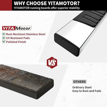 YITAMOTOR 6.5 inches Running Boards Compatible with 2019-2026 Dodge Ram 1500 Quad Cab/Extended Cab New Body Style (Exclude Classic), Chrome Side Step Nerf Bars