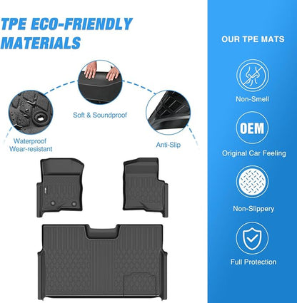 Nilight TPE Floor Mats for Ford F150 F-150 SuperCrew Crew Cab Bucket Seat 2010 2011 2012 2013 2014, All Weather Custom Fit Heavy Duty Floor Liners