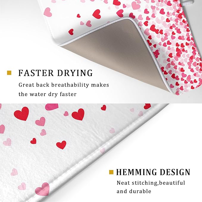 Valentine's Day Dish Drying Mat