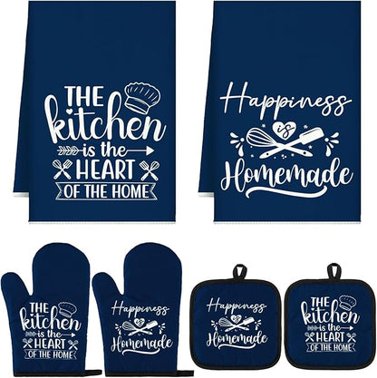 Sratte 6 Pcs Kitchen Decor Accessories Set Farmhouse Towels Pot Holders Oven