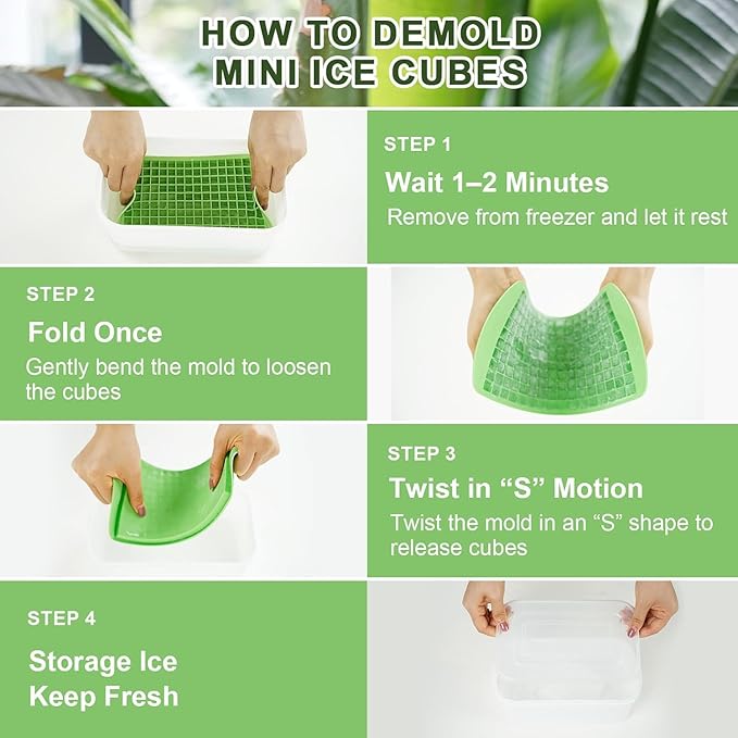 Mini Ice Cube Trays for Freezer