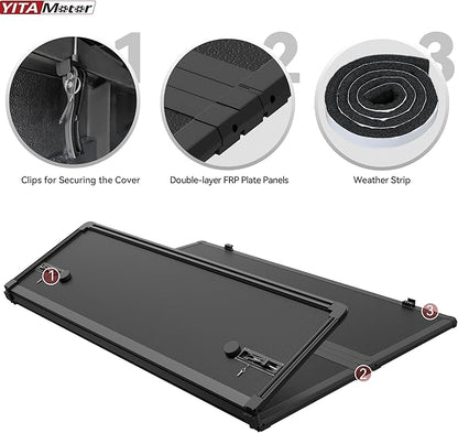 YITAMOTOR FRP Hard Tri-Fold Truck Bed Tonneau Cover Fits for Dodge Ram 2500 3500 2003-2026, 6.4 ft Bed Without Rambox