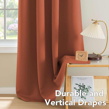 H.VERSAILTEX Solid Thermal Insulated Grommet Blackout Window Curtain Panels
