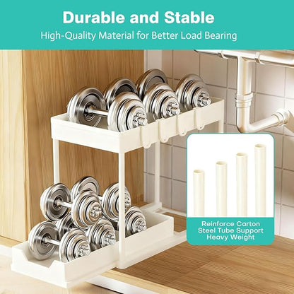 Under Sink Organizers and Storage 2 Pack, Pull-Out Sliding Cabinet Organizer